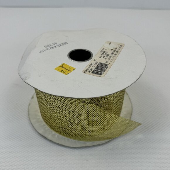 Michaels Stores Gold Sequin Mesh Ribbon Roll 35 Yards 3.25 Inches Wide Sieve #40 - Picture 2 of 7